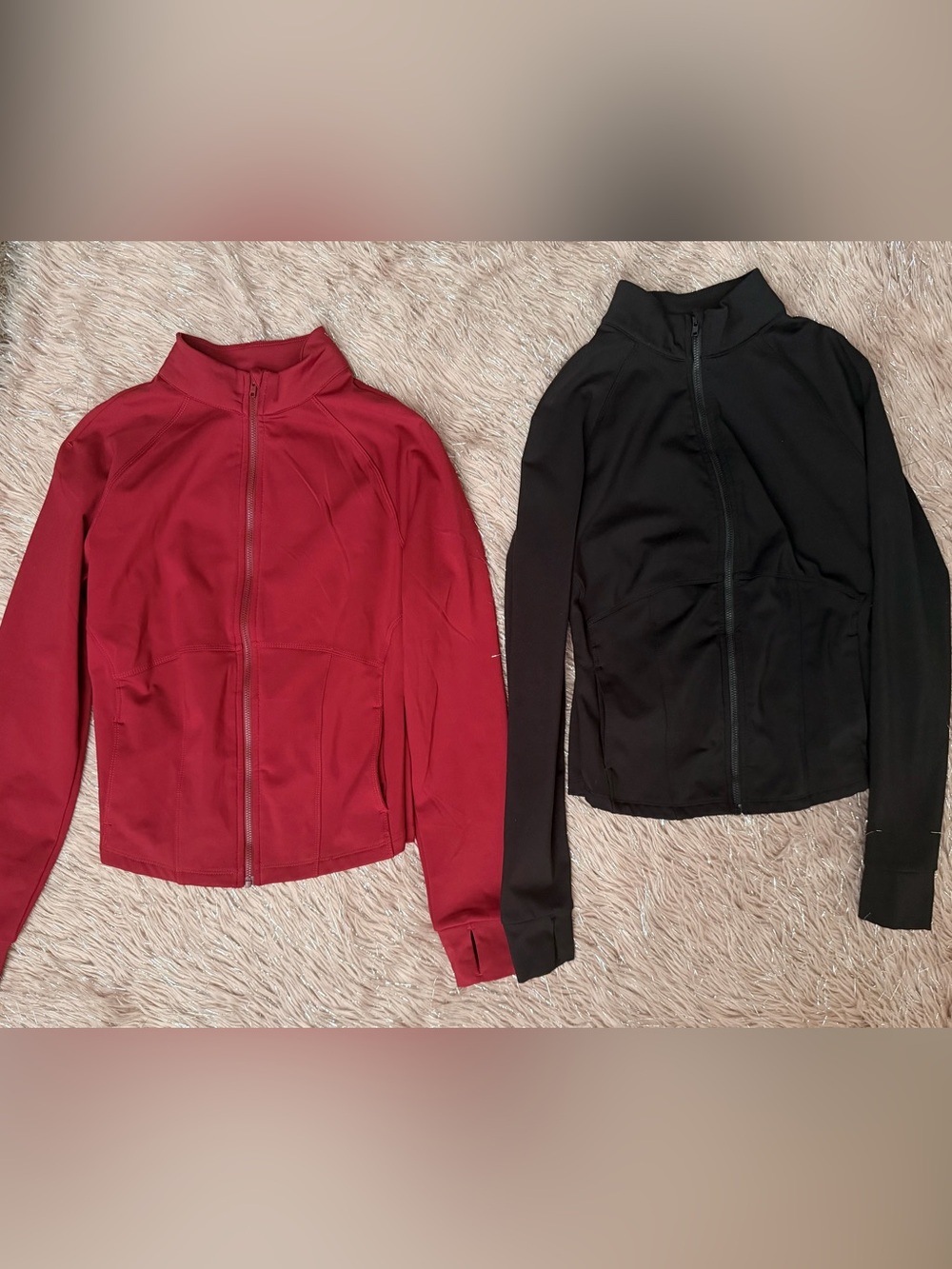 2 New Red and burgundy  Zip-Up Active Jackets size S